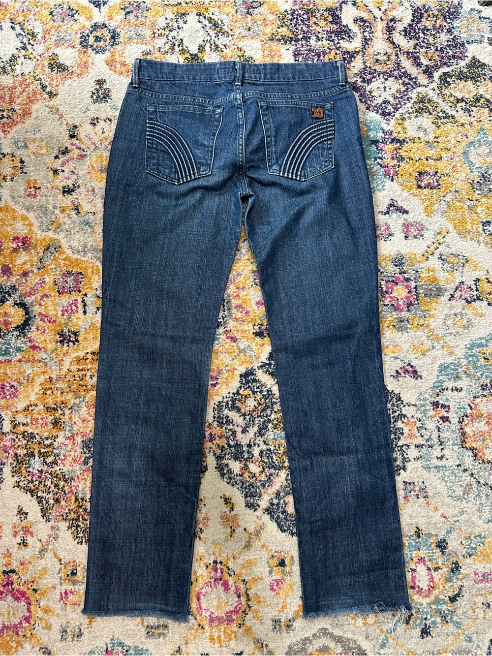Joe's Jeans Women Size 28 Straight Leg Kitt Wash Dark Stretch Denim Raw Hem